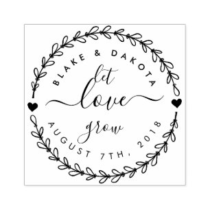 Create Your Own "Let Love Grow" Wedding Date Rubber Stamp