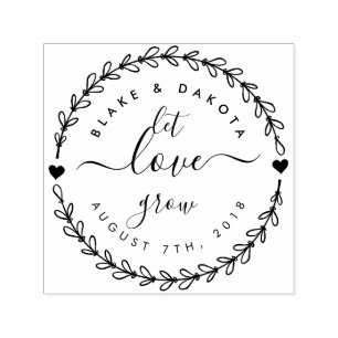 Create Your Own "Let Love Grow" Wedding Date Self-inking Stamp