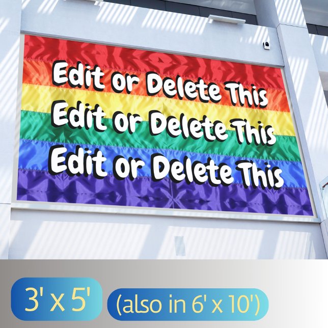 Create Your Own LGBTQ Gay Pride Party Custom Text Banner (Creator Uploaded)