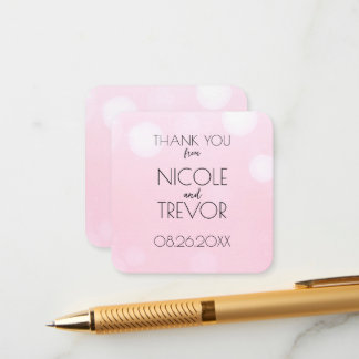 Create Your Own - Light Pink Bokeh Thank You Enclosure Card