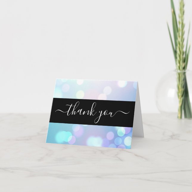 Create Your Own Light Subtle Bokeh Thank You Card (Front)