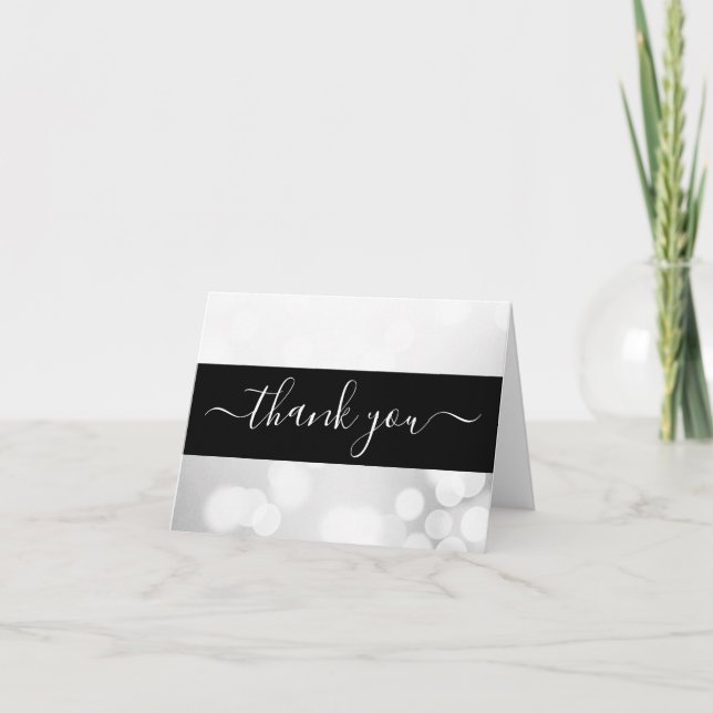 Create Your Own Light Subtle Bokeh Thank You Card (Front)