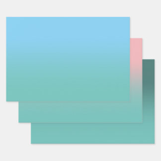 Create Your Own Light Teal Ombre Wrapping Paper Sheet