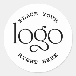 Create Your Own Logo Custom Business Modern White Classic Round Sticker