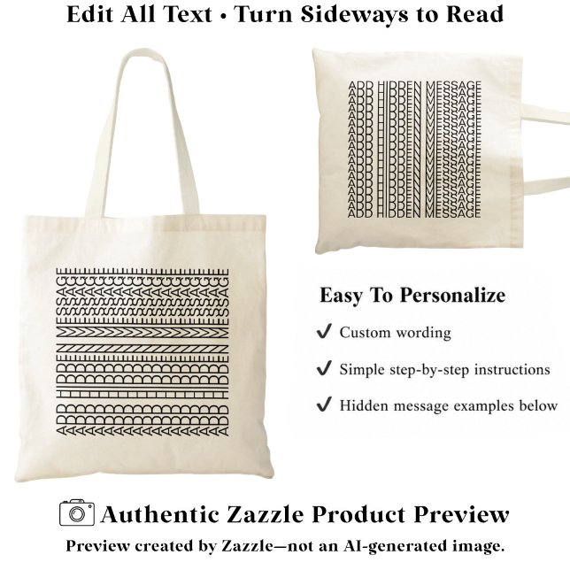Create Your Own Long Hidden Message 148B Novelty Tote Bag (Creator Uploaded)