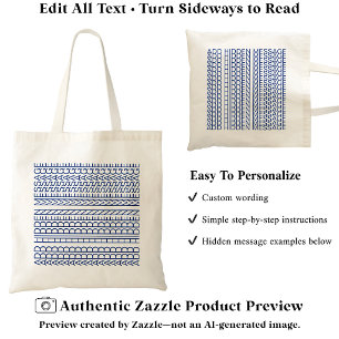 Create Your Own Long Hidden Message 148B Novelty Tote Bag