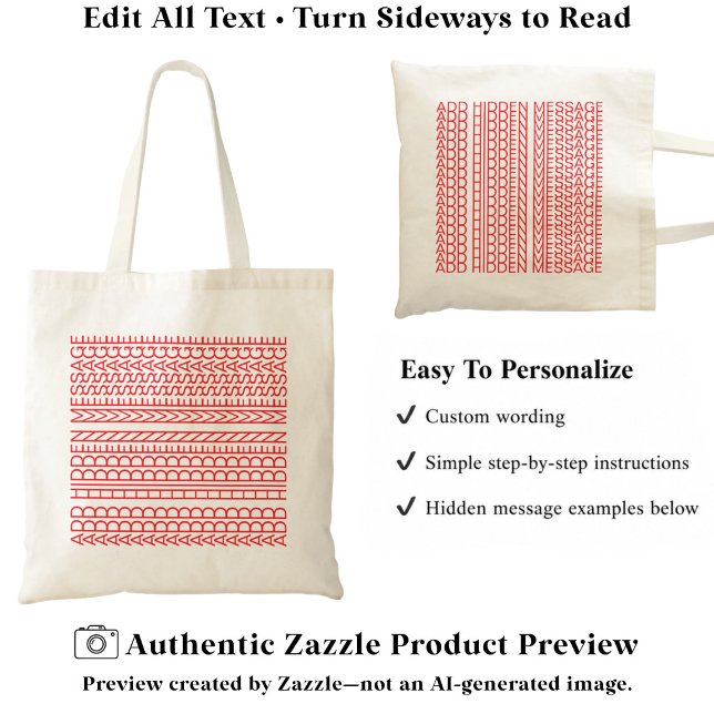 Create Your Own Long Hidden Message 148R Novelty Tote Bag (Creator Uploaded)