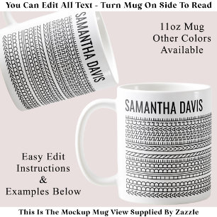 Create Your Own Long Hidden Message & Name 151BW  Coffee Mug