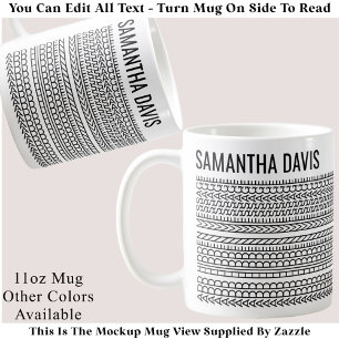 Create Your Own Long Hidden Message & Name 151BW  Coffee Mug