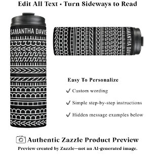 Create Your Own Long Hidden Message & Name White Thermal Tumbler