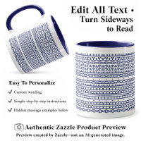 Create Your Own Long Hidden Message, Text, Navy