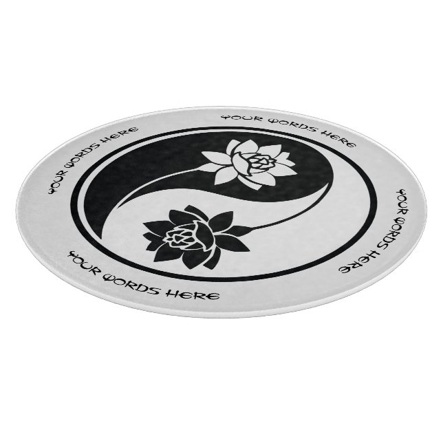 Create Your Own Lotus Yin Yang Symbol Cutting Board (Corner)