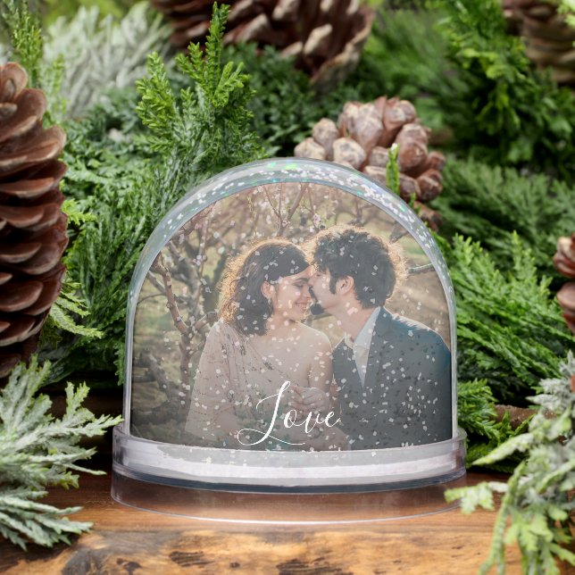 Create your own Love script couple photo Snowglobe (Winter)