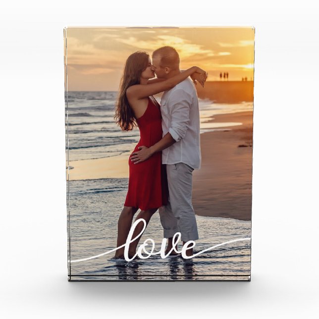 Create Your Own Love Script Romantic Couple Photo Block (Front)