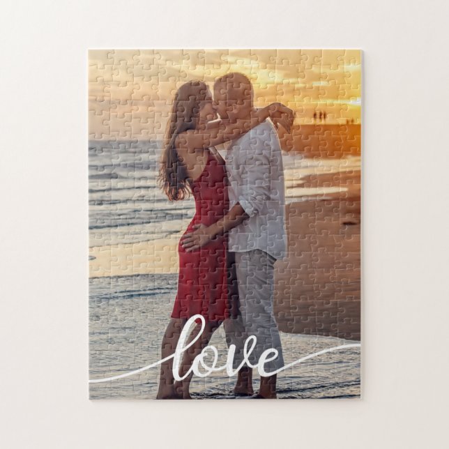 Create Your Own Love Script Romantic Couple Photo Jigsaw Puzzle (Vertical)
