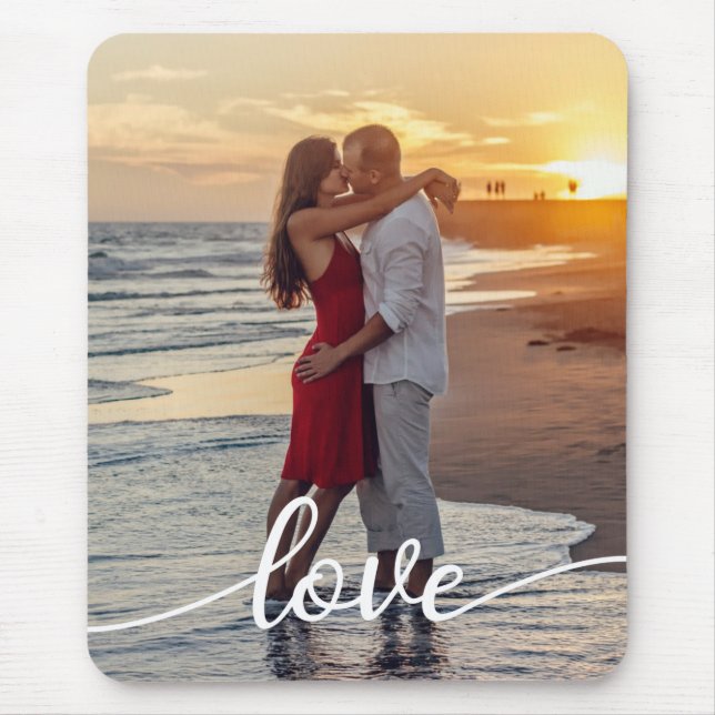 Create Your Own Love Script Romantic Couple Photo Mouse Mat (Front)