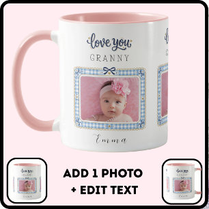 Create Your Own Love You Granny Photo Cute Preppy Mug