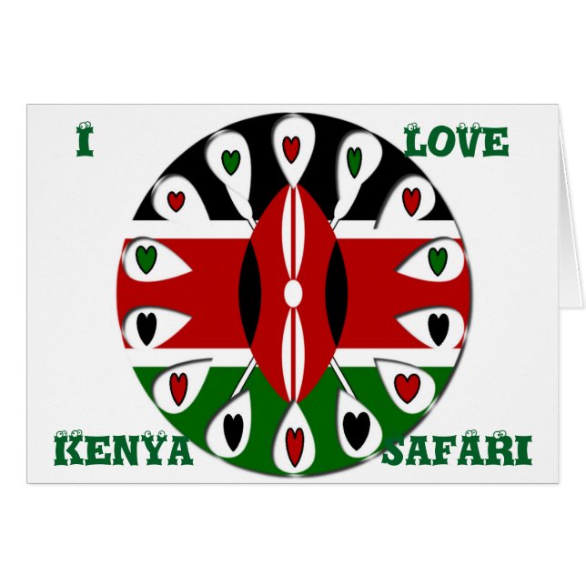 Create Your Own Lovely Colourful Kenya Hearts (Front Horizontal)