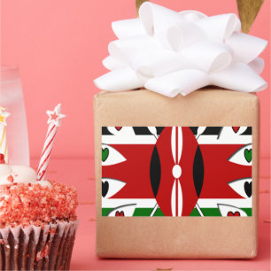 Create Your Own Lovely Colourful Kenya Hearts Rectangular Sticker