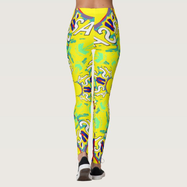 Create your own lovely floral pattern Clothing Leggings (Back)
