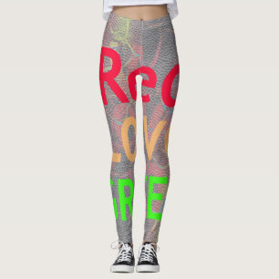 Create your own Lovey Red Golden Green Rasta Colou Leggings