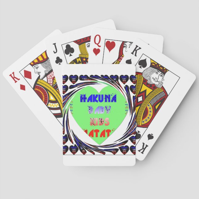 Create Your Own Luminous Hearts Baby Kid Design Playing Cards (Back)