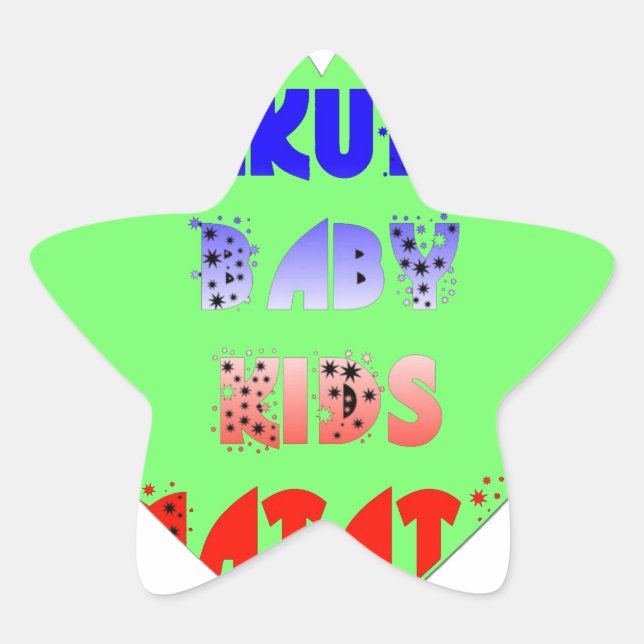 Create Your Own Luminous Hearts Baby Kid Design Star Sticker (Front)