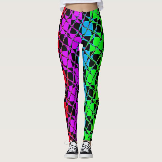 Create your own luminous night light style design leggings (Front)