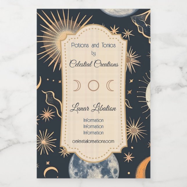 Create Your Own Lunar Cloudscapes Celestial Wine Label (Single Label)