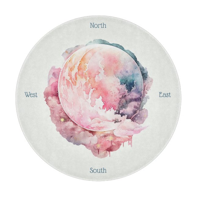 Create Your Own Lunar Love Magic Cloudy Pink Moon Cutting Board (Front)