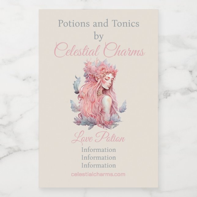 Create Your Own Lunar Love Magic Goddess Wine Label (Single Label)