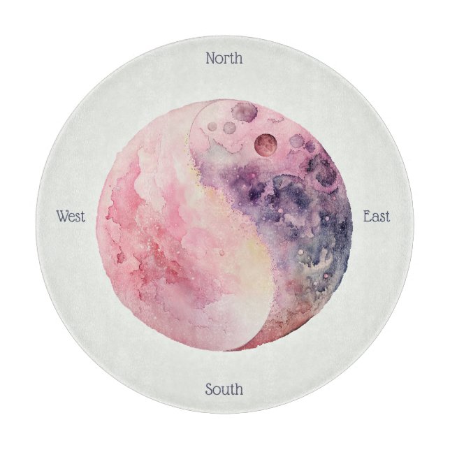 Create Your Own Lunar Love Magic Pink Moon Cutting Board (Front)
