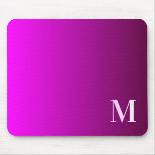 Create Your Own Magenta Ombre Monogram Mouse Mat