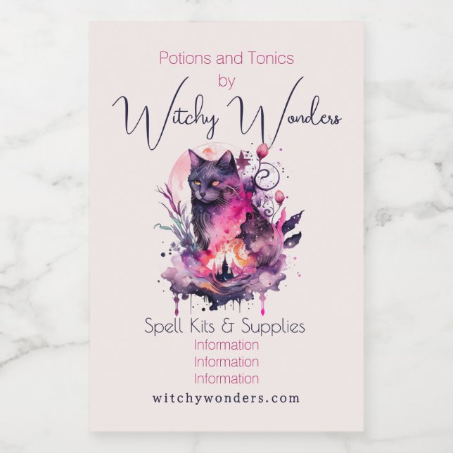 Create Your Own Magic Black Cat Apothecary  Food Label (Single Label)