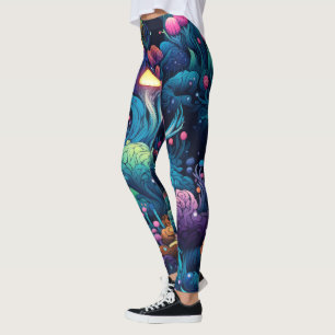 Create Your Own Magic Forest Glowing Mushrooms Leggings