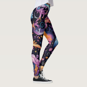 Create Your Own Magic Lamp Birds Multicolored Leggings