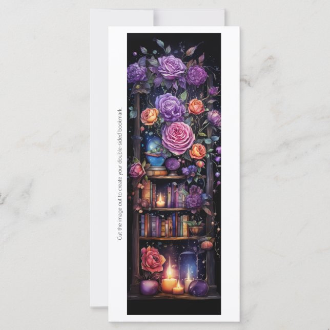 Create Your Own Magic Library Roses Bookmark Card (Front)