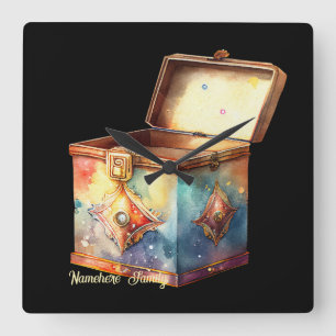 Create Your Own Magic Memories Tin Box Square Wall Clock