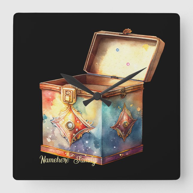 Create Your Own Magic Memories Tin Box Square Wall Clock (Front)
