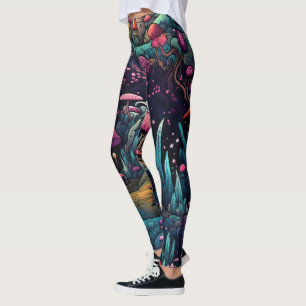 Create Your Own Magic Mushroom Fairy Village Leggings