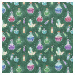 Create Your Own Magic Potions Crystals Green Fabric