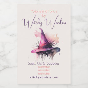 Create Your Own Magic Witch Hat Apothecary  Food Label