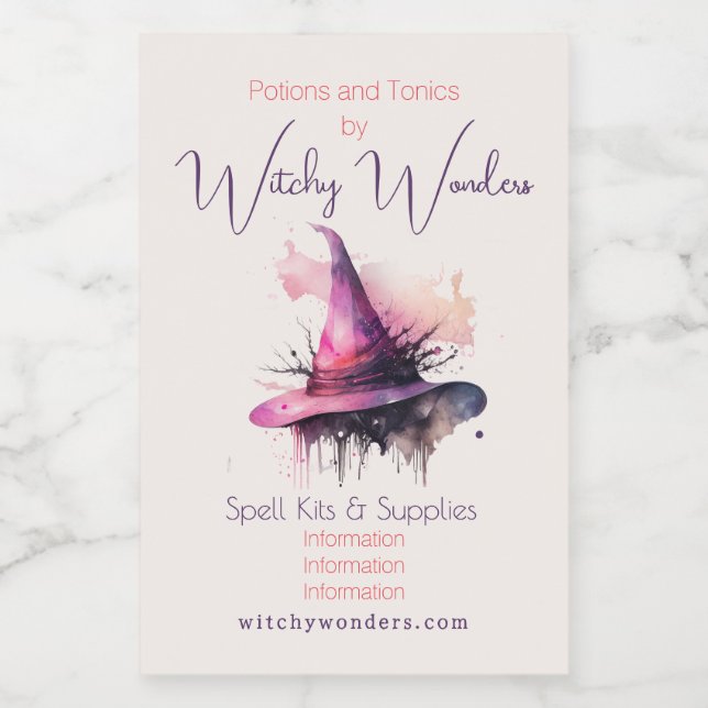 Create Your Own Magic Witch Hat Apothecary  Food Label (Single Label)