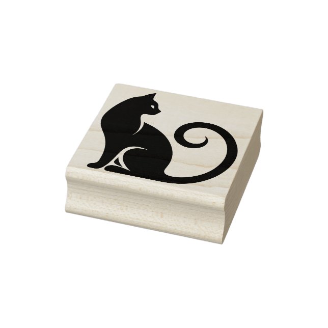 Create Your Own Magical Black Cat Curled Tail Rubber Stamp (Stamp)