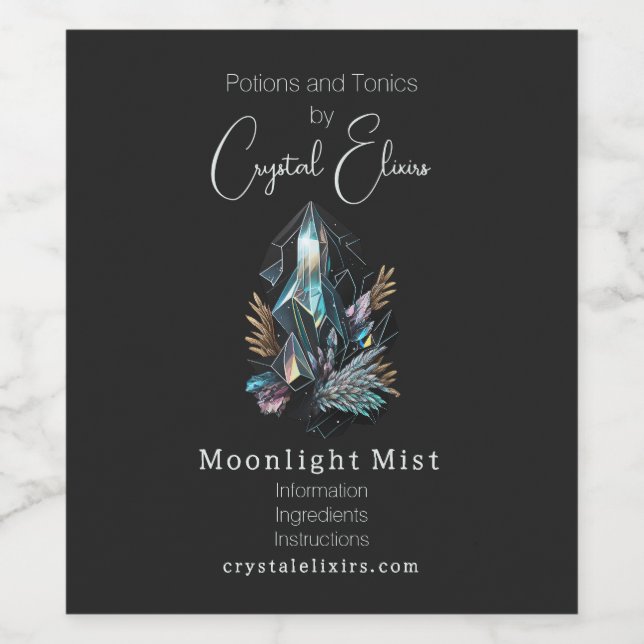 Create Your Own Magical Crystals Apothecary Label (Single Label)