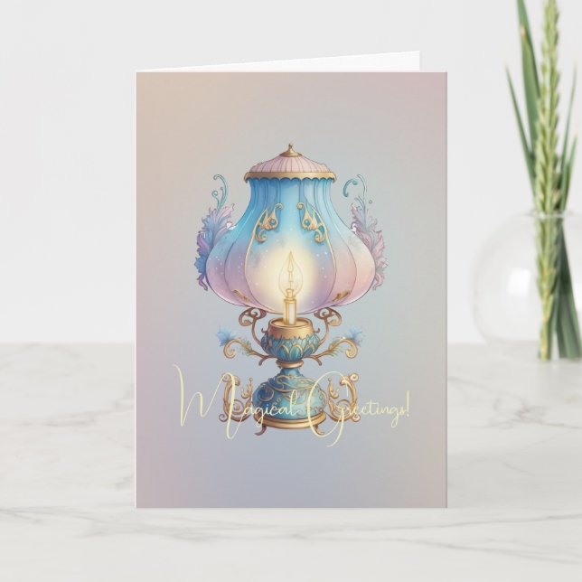 Create Your Own Magical Fairy Lamp Card (Front)
