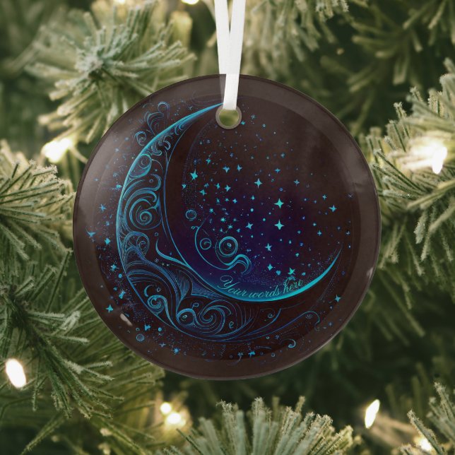 Create Your Own Magical Filigree Blue Moon Glass Tree Decoration (Insitu)