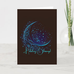 Create Your Own Magical Filigree Blue Moon Holiday Card