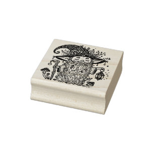 Create Your Own Magical Gnome Hedge Wizard Rubber Stamp
