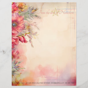 Create Your Own Magical Indian Paintbrush Floral Custom Letterhead